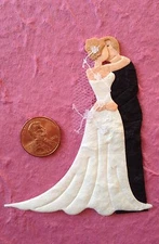 5 Bride Groom wedding Handmade Mulberry Paper Invitations shower scrapbook card