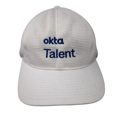 Okta Talent Snapback Trucker Hat White One Size Adjustable The Classics Yupoong