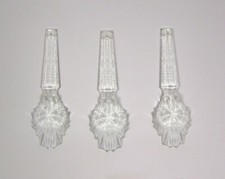 Chandelier Lamp Parts Large 5" Long Faceted Unique Clear Glass 3 LOT Vintage