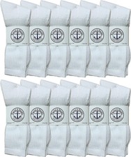12 PairsYacht  Smith Big And Tall Mens Sport Crew Socks, King Size 13-16
