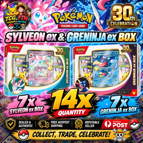 Pokémon 30th Celebration Sylveon & Greninja ex Box 14X  ✅PRESALE✅