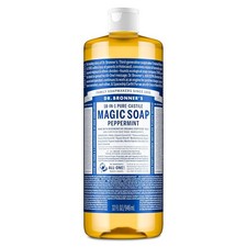 Dr Bronner's Peppermint Pure Castile Liquid Soap 32oz Organic Regenerative