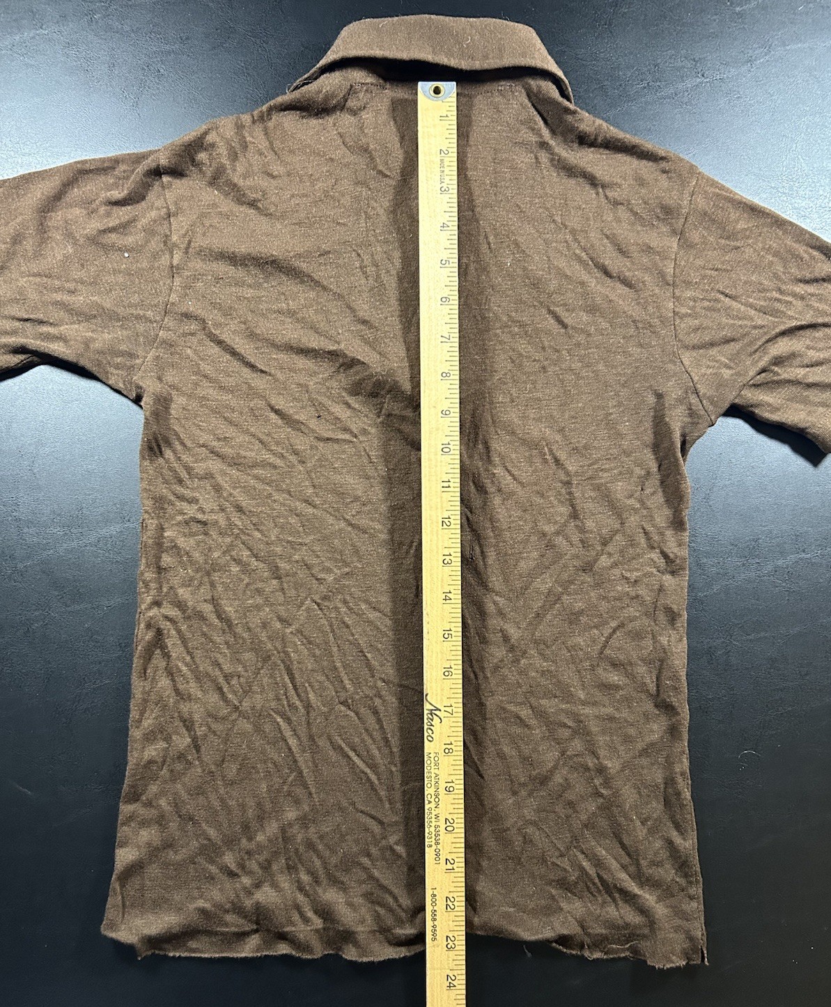 RARE Sears Put On Shop Shirt Size 20 Polo Vintage Big Collar 60s 70s Brown image 8
