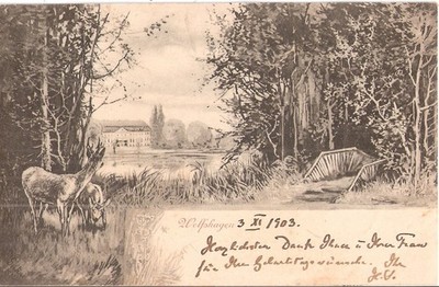 WOLFSHAGEN Uckermark Schloß Autograf Adel von Schwerin an Kammerherrn 4.11.1903