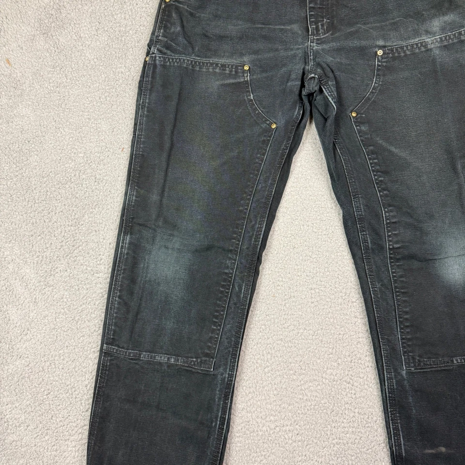 Vintage Carhartt Masculino B01 Carpinteiro Preto Joelho Duplo Ajuste Relaxado Tamanho 34x30 - Imagem 3 de 4