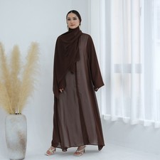 Open Kimono Abaya Cardigan Dubai Women Hijab Muslim Kaftan Long Dress Maxi Robe