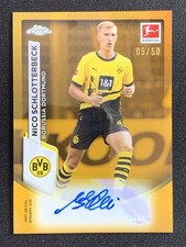 Nico Schlotterbeck 2023-24 Topps Chrome Bundesliga Gold Auto /50 #BCA-NSC