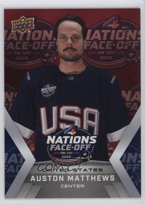 2024-25 4 Nations Face-Off Logo 15/25 Auston Matthews #5 sq1