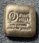 9FINE MINT Cast Poured 100 Grams .999 FINE SILVER SQUARE/Bar ▫️🇺🇸⭐️⭐️