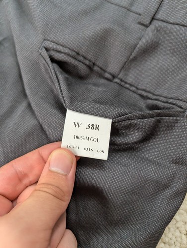 Traje Jos A Bank Para Hombre 42R 36x31 Gris Lana 2 Piezas Chaqueta Pantalones Colección Viajeros - Imagen 19 de 21