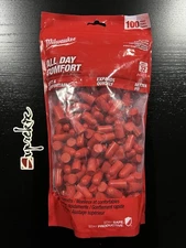 Milwaukee Red Disposable Earplugs 100-Pack 32 dB Noise Reduction Rate 48-73-3005