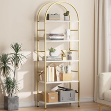 Bookshelf Arched Bookshelf 5 Tier Bookcase Shelf for CDs/Books Home Office