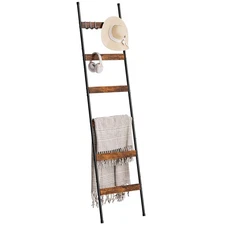 Blanket Ladder for Living Room, Farmhouse 5-Tier Quilt Holder with 4 Removable H
