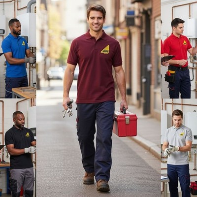 Gas Safe Logo Hydraulic Embroidered Polo Shirt Work Uniform