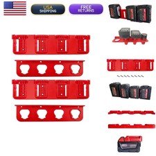 WOLGNKI Battery Organizer Mount Holder for Milwaukee, 2 M18 18V, 2 M12 12V