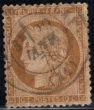 France 1870 Yv. 36a Oblitéré 40% 10.c, Cérès