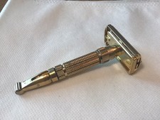 RARE VINTAGE GILLETTE ADJUSTABLE TOGGLE GOLD F 4 RAZOR NICE!!!