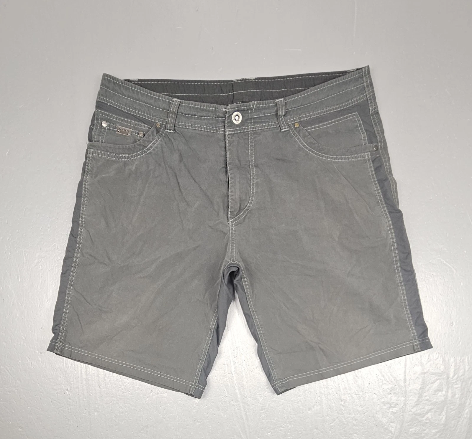 Kuhl Radikl Shorts Mens 38 Gray Hiking Camping Chino Outdoor Workwear