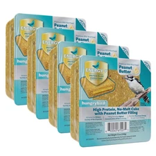 Hungrybird Energy+ No-Melt Suet Cake with Peanut Butter Filling, 4 Pack