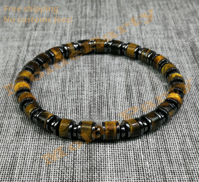 Handmade Natural Gemstone Tiger's Eye Beaded Stretch Bracelet Healing Jewelry