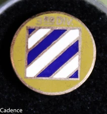 US WW1 Army 3rd Infantry Division Sweetheart Tie Lapel Pin Screw Back MI1384