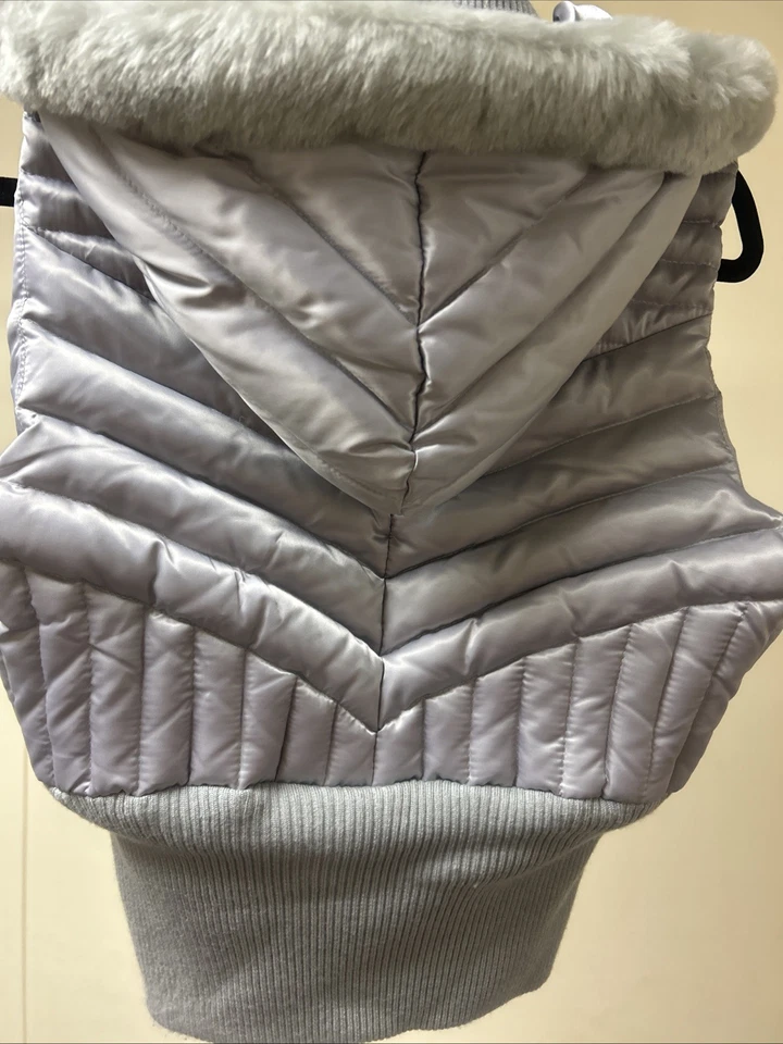 Chaleco acolchado Bebe Sport plateado con capucha M chaleco acolchado con cremallera con capucha desmontable Foto 4 de 4