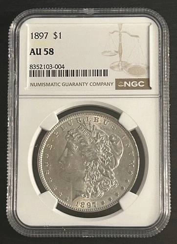 1897 Morgan Silver Dollar NGC Certified AU58🔥