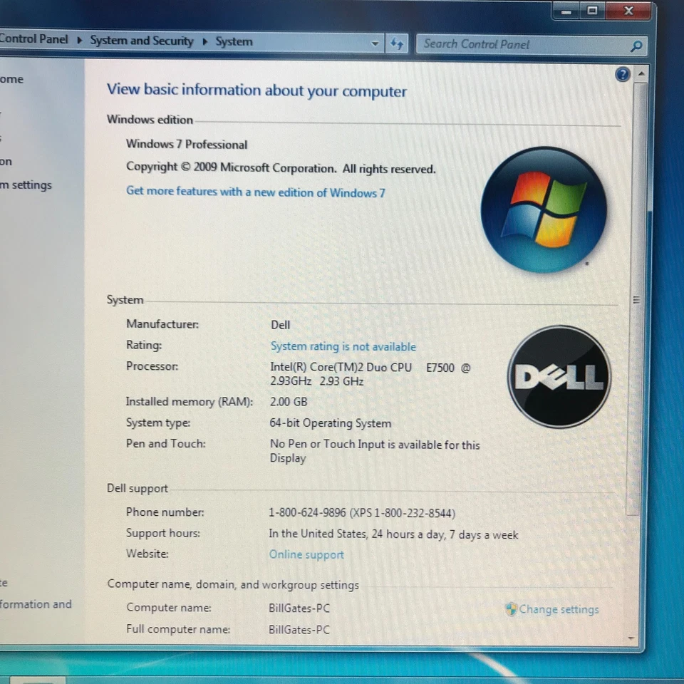 PC Dell Vostro para juegos retro Core 2 2,93 GHz 2 GB RAM (Windows 7 64 bits) Foto 3 de 4