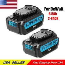 2Pack 6.5AH Battery Replacement For DeWalt 20V Max Lithium ion 20 Volt DCB206