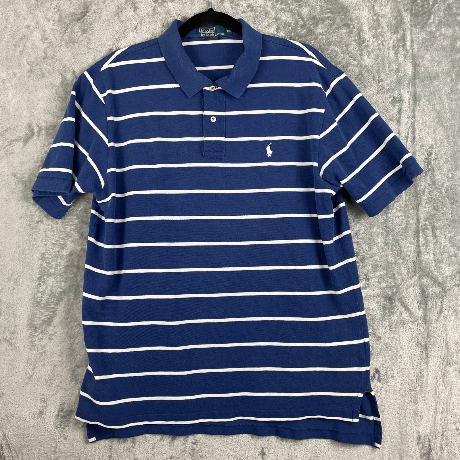 Polo Ralph Lauren camicia uomo XL blu bianco righe pony logo vestibilità classica golf