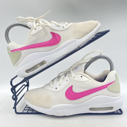Nike Air Max Oketo WEISSE TRAINER GRÖSSE UK 3,5 ROSA NETZ STRICK LAUFEN GYM CD5448-101