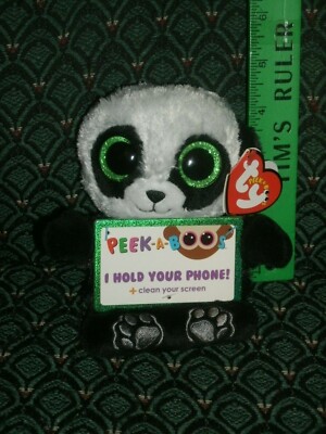 Ty 6''~ PEEK-A-BOO ~ POO ~ Panda ~ MWMT~ 2015 ~ Holds Your Phone ~ RARE ~ Retired