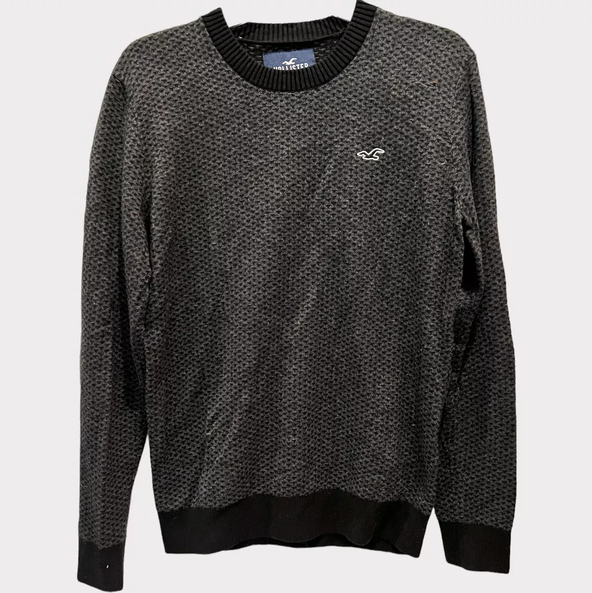 Hollister textured crewneck sweater cheap