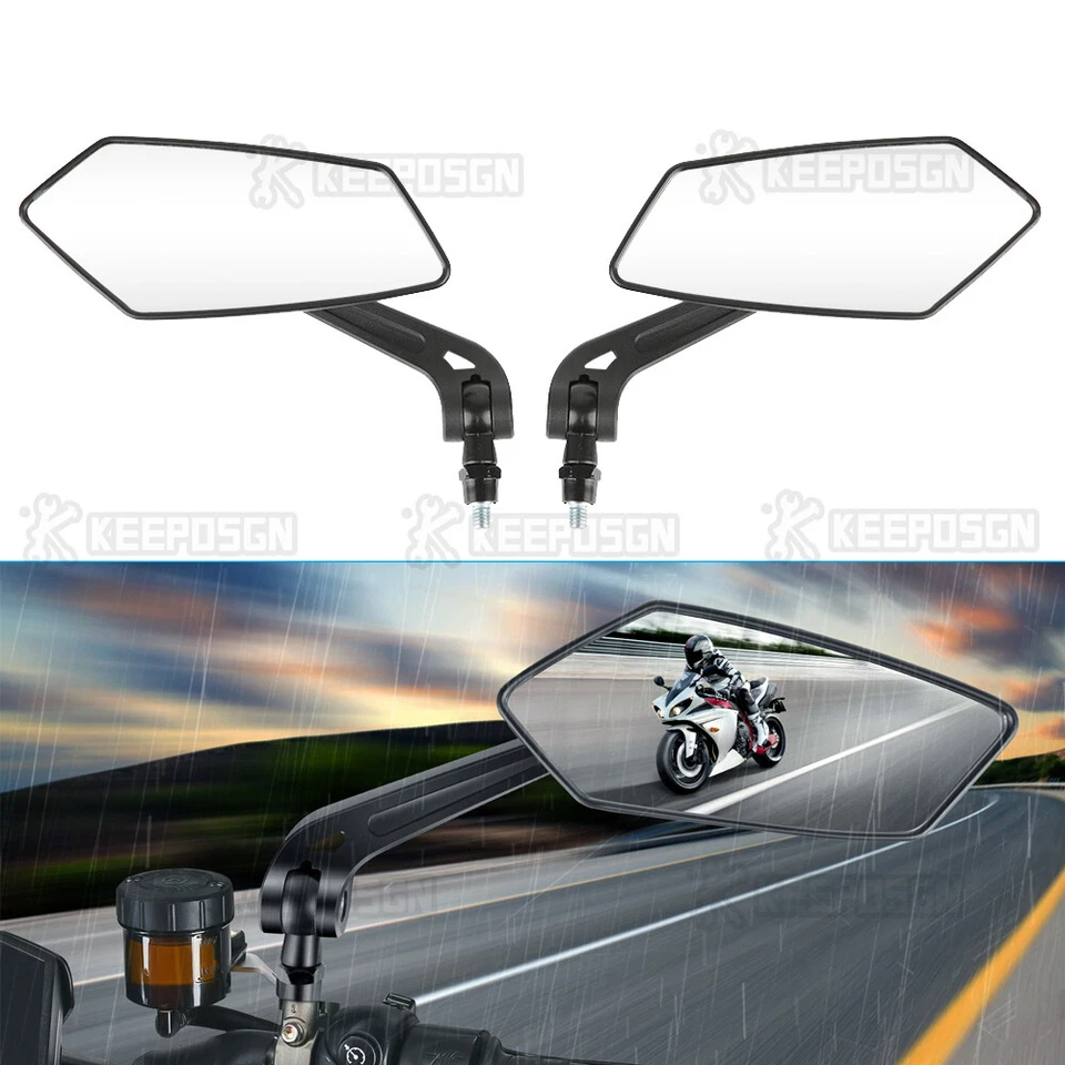 Par de espejos retrovisores laterales moto M8 para Yamaha XT750 XT600 XT550 XS850 XS2 Foto 3 de 4