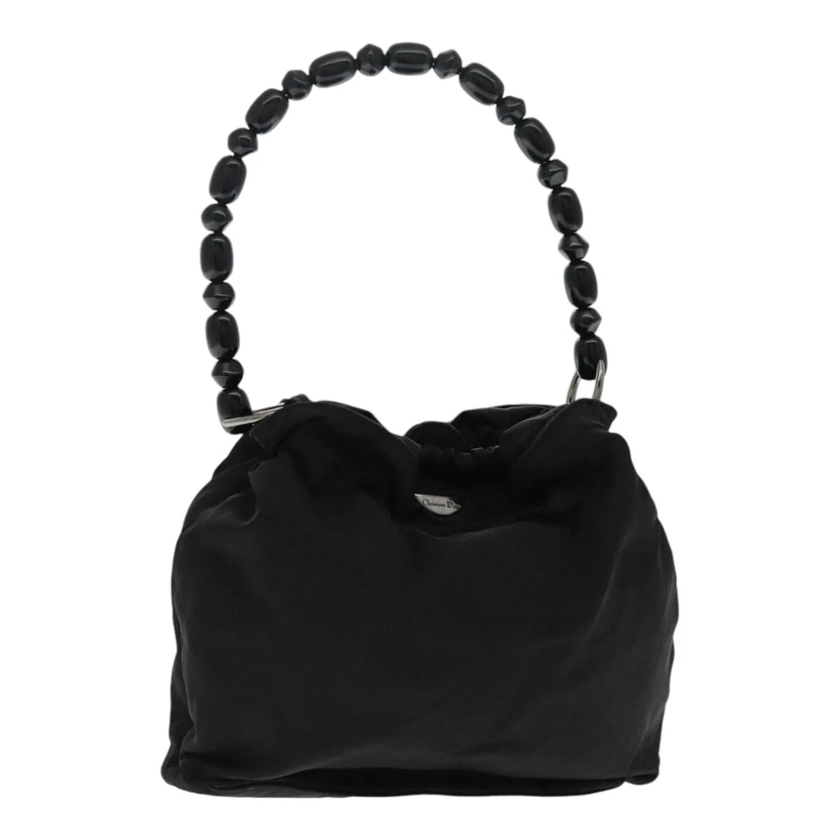 Sac bandoulière Christian Dior Maris perle nylon noir argent authentique fm3919