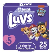 Size 5 Paw Patrol Disposable Baby Diapers - 25 Count