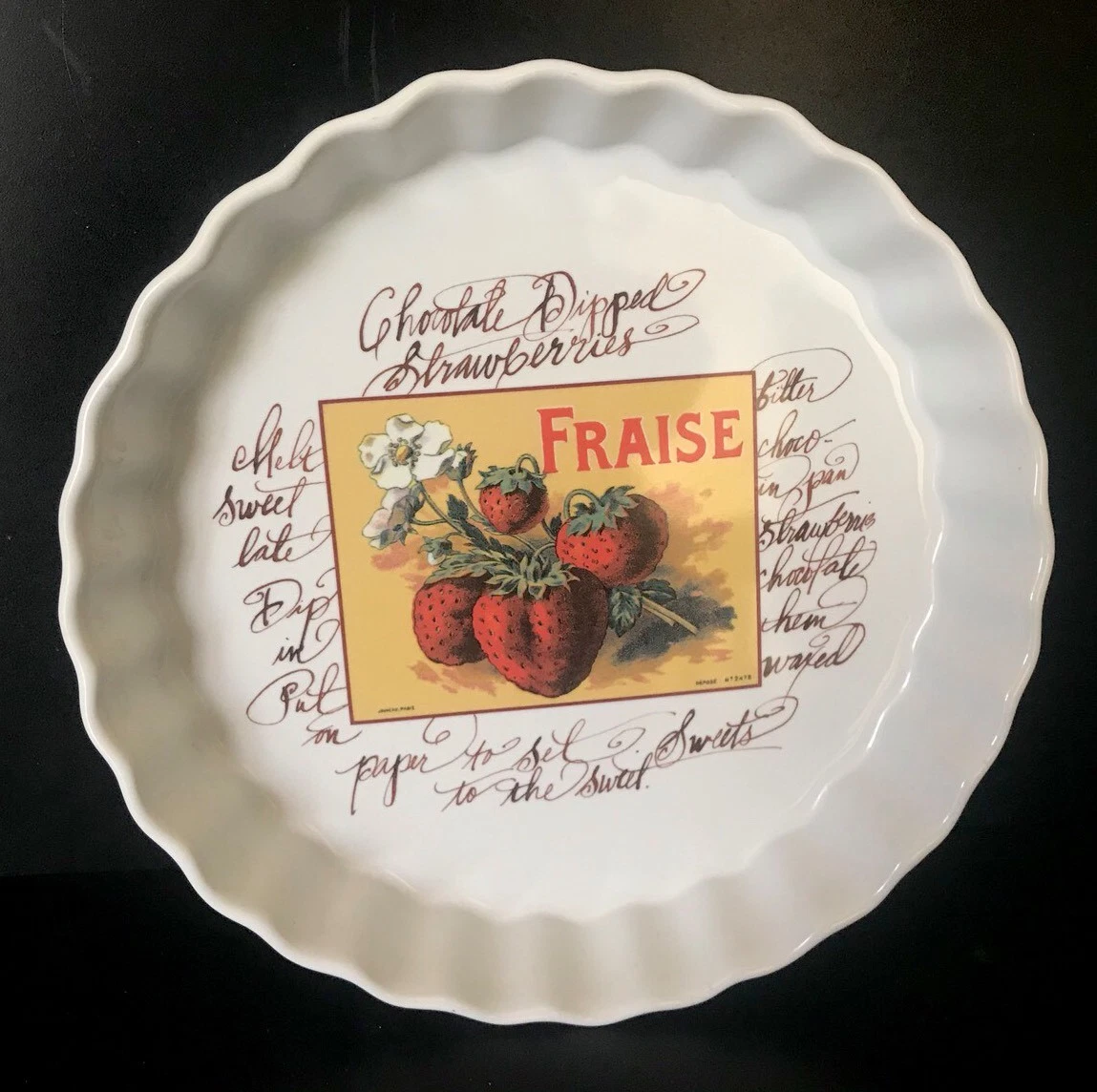 Williams Sonoma Fruit Tart/ Pie Plate Baking Dish 9in. Made In italy