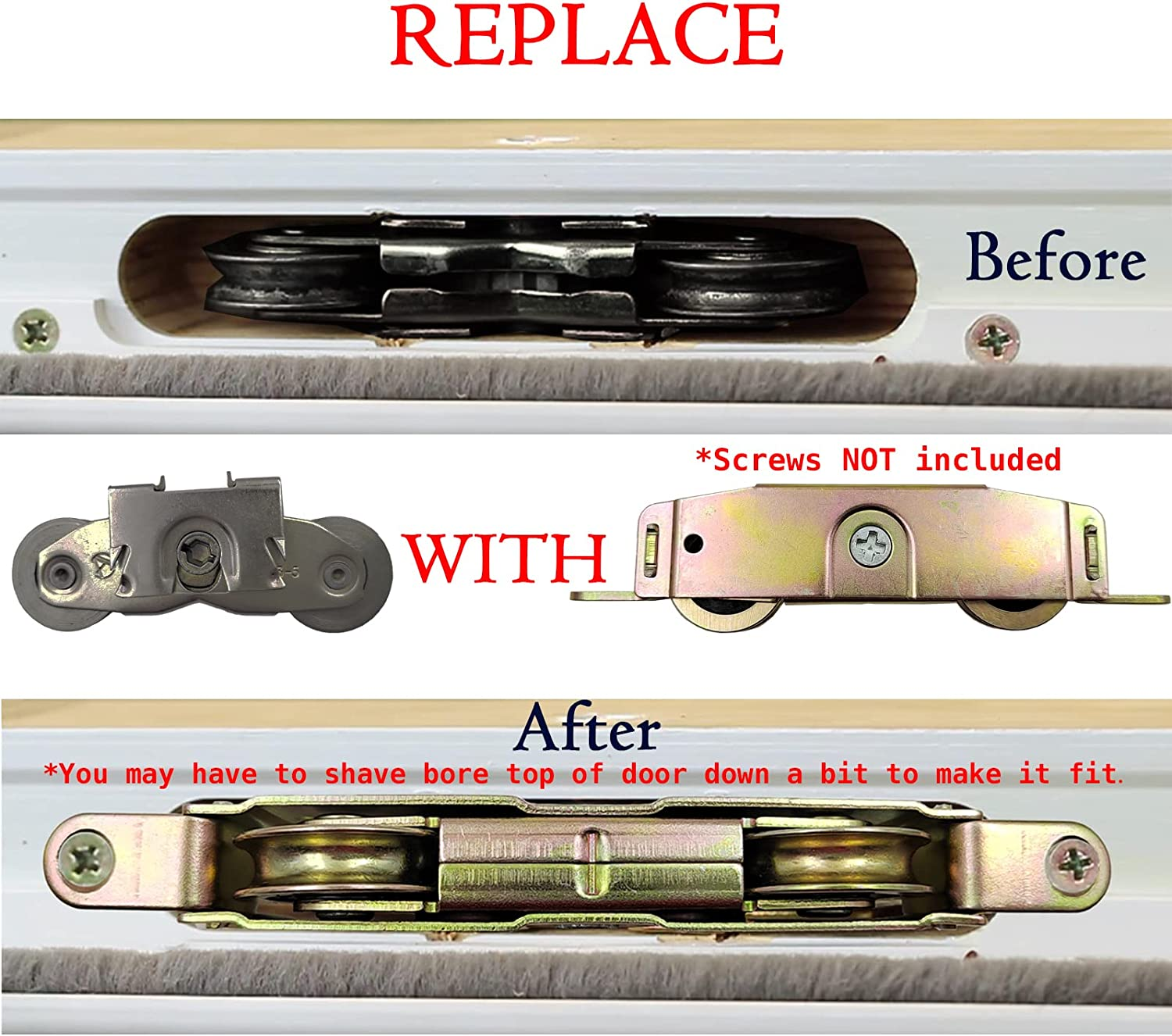 Sliding Patio Door Roller Assembly for Truth 31761A & Truth 30410 Jeld