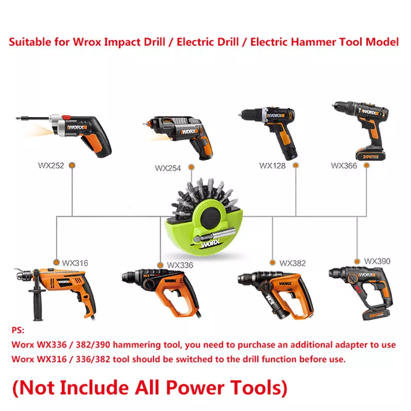 1Pcs WORX WX252/254/128/316 Electric Drill Tools WA4106 Screw Drill Bits  Set