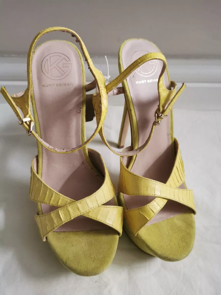 Kurt Geiger NEW Heat Yellow Platform Heels Womens UK 5 EU 38