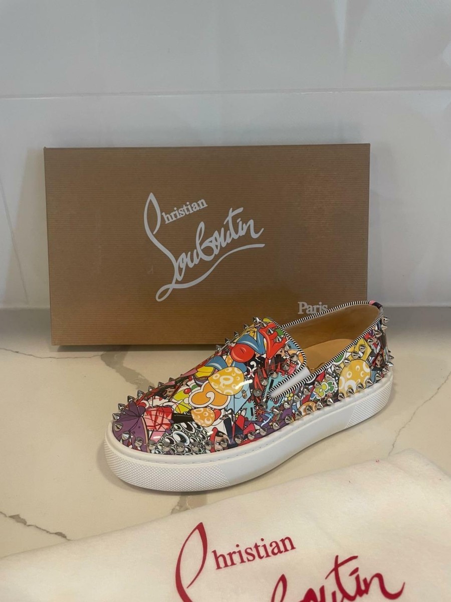 クリスチャン ルブタン  Pik Boat Woman Flat CHRISTIAN LOUBOUTIN - PIK BOAT FLAT - Black Suede SPIKED