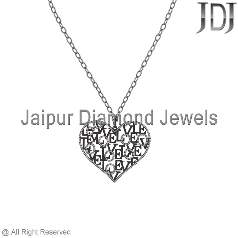 Diamante natural 925 plata esterlina corazón encanto amor colgante regalo para alguien Foto 2 de 2