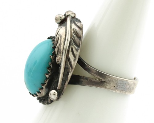 Navajo Ring .925 Silber blau Türkis Indianer Künstler um 1980 - Bild 5 von 10