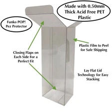 10 Pack UV & SCRATCH RESISTANT 0.50mm Thick Box Protector fits FUNKO PEZ Pop!
