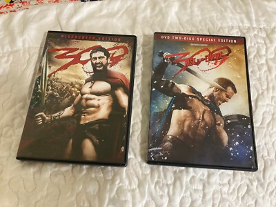 2 DVD Lot Epic Saga 300 & 300 Rise Of An Empire Gerald Butler Heroes Used