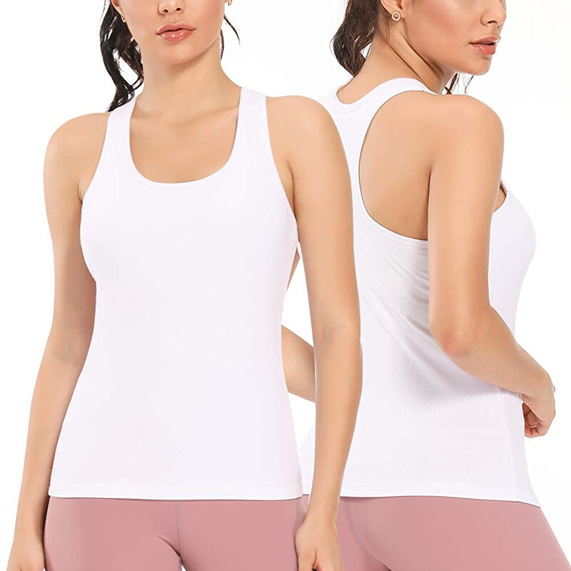 racerback cami with built in bra