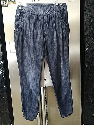 ❤️NEW❤️ ZARA DENIM RULES 10 dark navy baggy high rise button waist jeans tapered - Picture 2 of 9