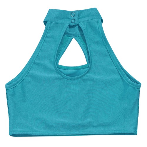 Girls Sequins Dance Tank Top Sleeveless Tees Competition Jazz Hip Hop Party Vest - Picture 44 of 54
