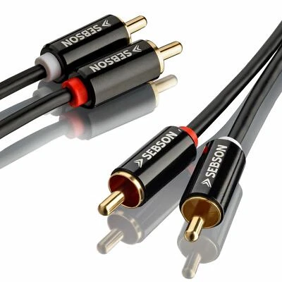 Cinch Kabel 0,5m für HiFi & Heimkino Anlagen, AUX Audio Kabel RCA Stecker SEBSON