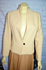 Mark Heister Nina Raynor wool jacket blazer size S quite classy wheat color